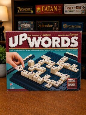 1997 Vintage Upwords 3D Word Building Board Game Milton Bradley Complete